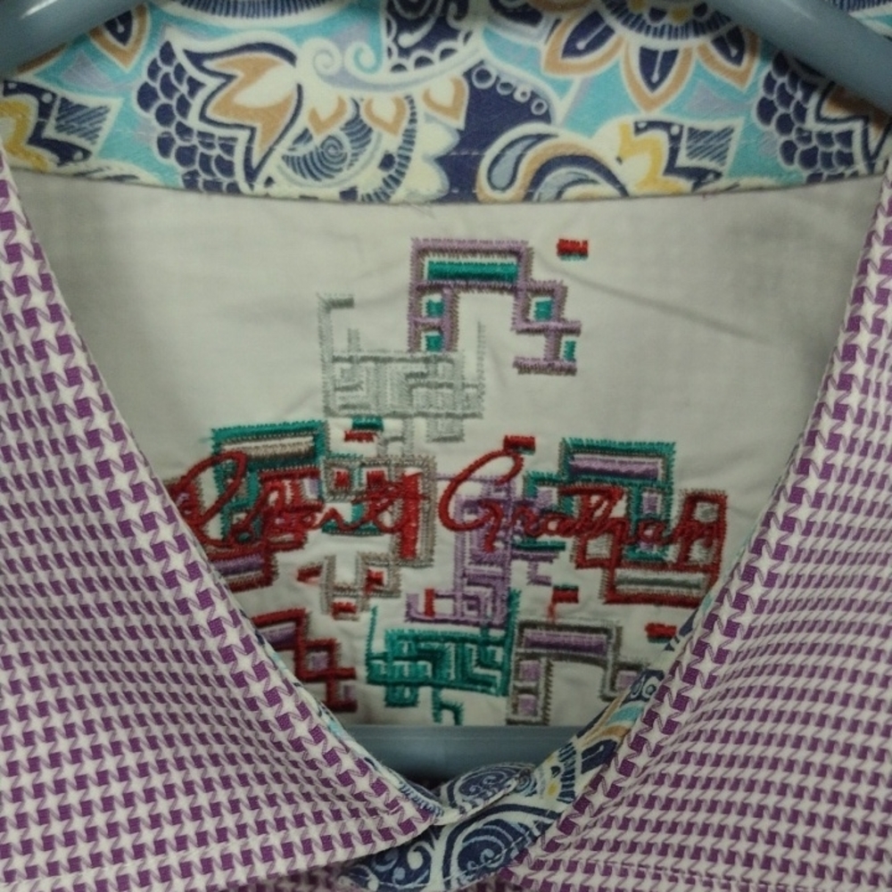 Robert Graham Lavender Checkered Button Down Shirt - image 2